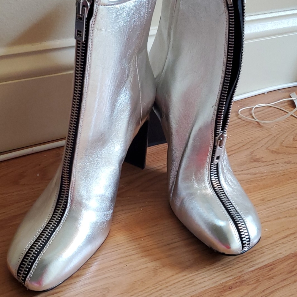 Rag n Bone silver zip bootie 11
